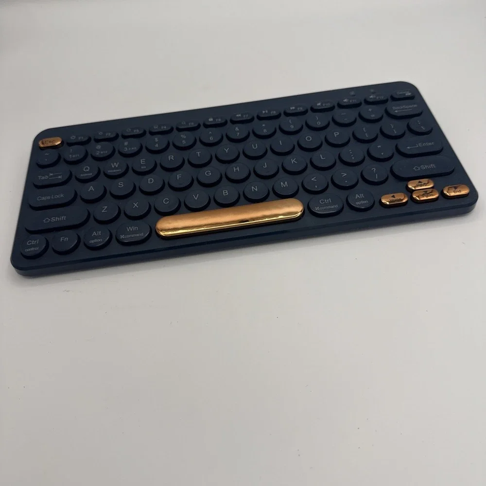 North Compact Round Key Wireless Keyboard - Navy